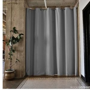 Premium Room Divider Blackout Curtain Drape ,1pc 8ft Tall x 5ft Wide Gray